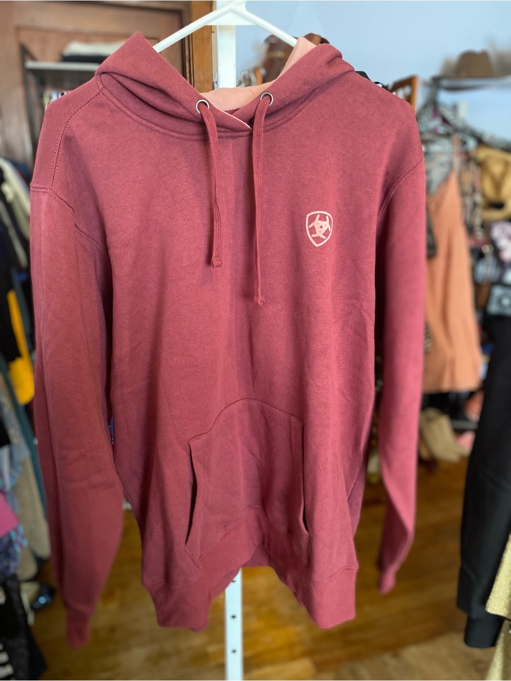Ariat Plum Pullover Hoodie with Crest Logo